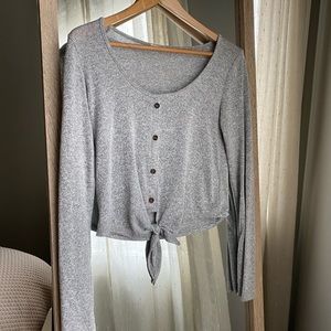 Grey Crop Long Sleeve